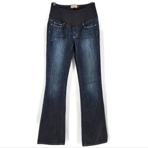 Paige Laurel Canyon Low-Rise McKinley Dark Wash Boot Cut Maternity Jeans 28x34